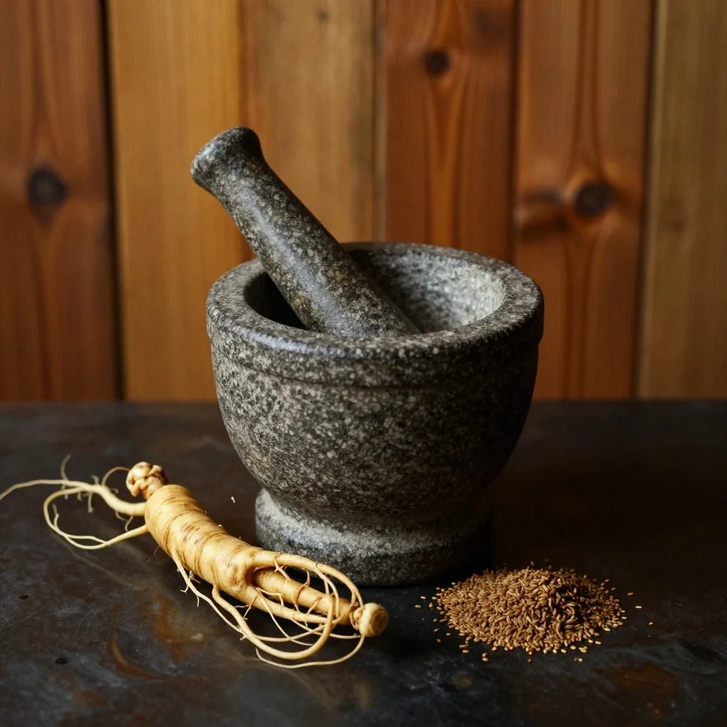 Natural supplement ingredients on a dark zinc surface